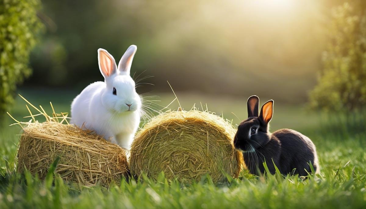 An image showing different types of hay for a bunny's diet