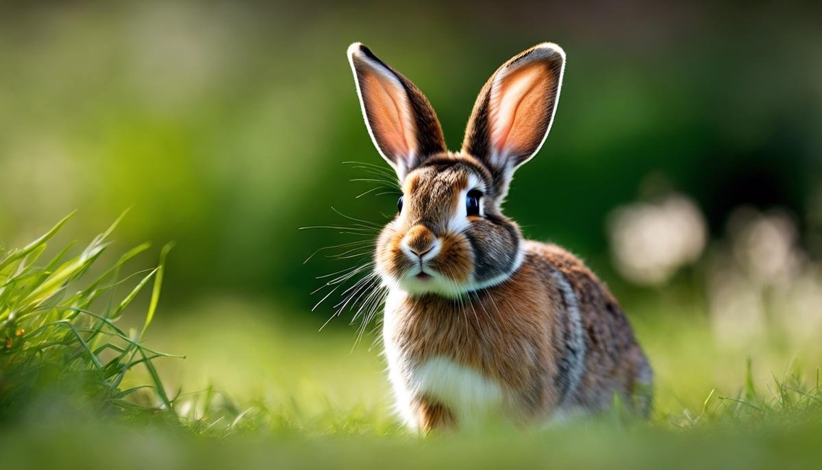 Image of a bunny demonstrating different body language cues described in the text